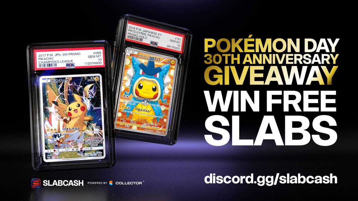 We're celebrating Pokemon Day with more Slab giveaways! 🎁

Reply with your favorite Pokemon Region and join our Discord server below to enter! 🎈

Some grails inside the $50 Slab packs:
- EX Dragon Frontiers Gold Star Mew
- Bubble Mew
- Steam Siege Booster Box
- More! ⤵️