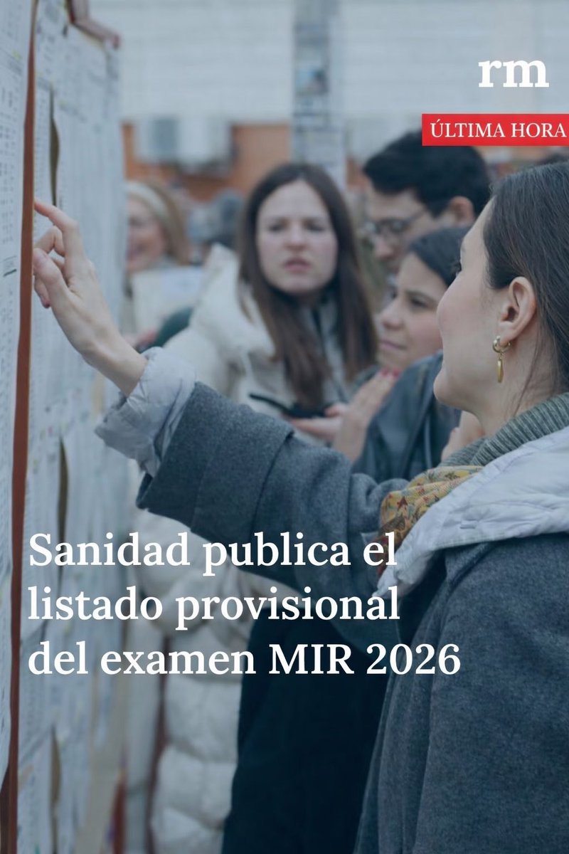 redaccionmedica's tweet photo. #ÚLTIMAHORA | El Ministerio de Sanidad acaba de publicar la relación provisional de resultados para las pruebas selectivas de la Formación Sanitaria Especializada de 2025-2026, donde se engloba el examen MIR, EIR, FIR y PIR 👉 https://t.co/4TVrK63HGn https://t.co/C77Ptv5doZ