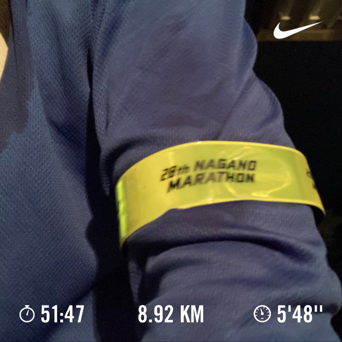 run_tako's tweet photo. 昨晩は久しぶりの夜ランへ！
折角なので、長野マラソン申し込み先着？で頂いた反射材装着😎 https://t.co/LfQAdzNBDw