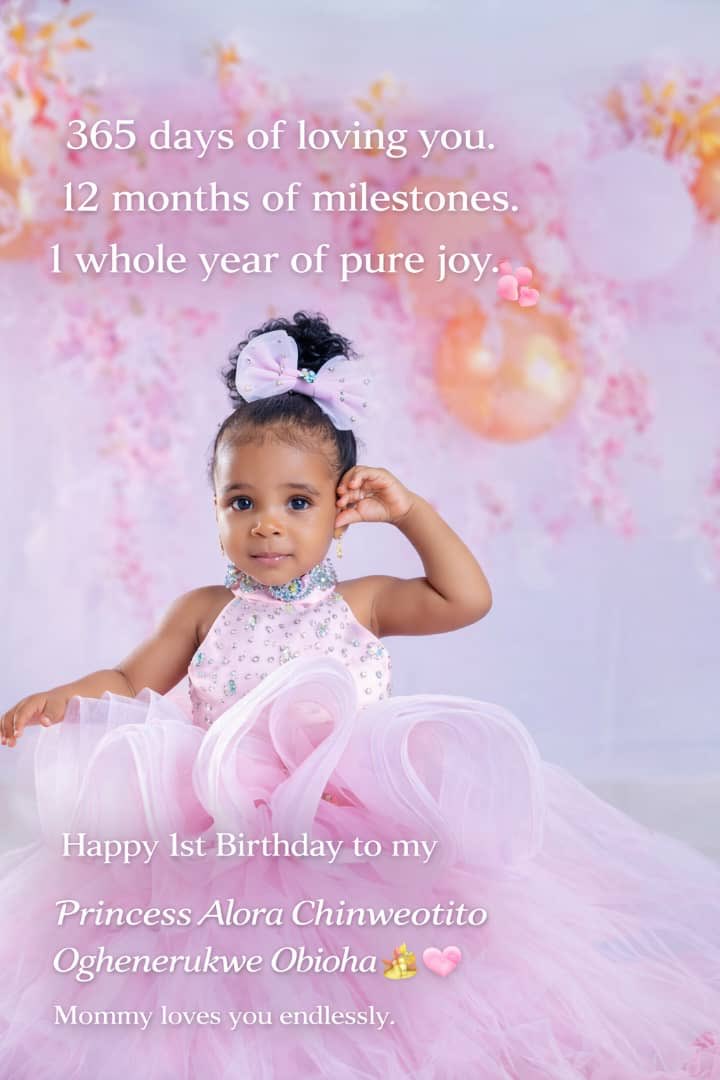 Lizdollar's tweet photo. One year ago, God blessed me with my greatest gift — Princess Alora Chinweotito Oghenerukwe Obioha
From your first cry to your first steps, every milestone has filled my heart with a love I never knew existed.
Happy 1st Birthday to my sunshine, my answered prayer. #Feb27 https://t.co/iaSG3Sybs1