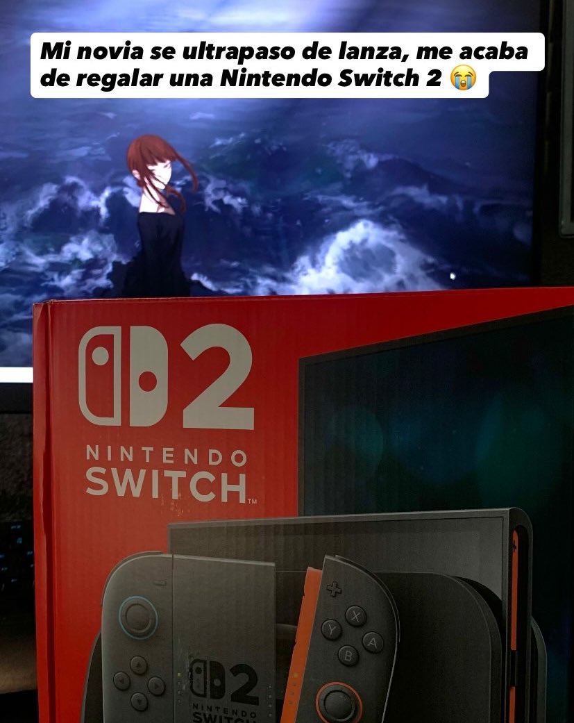 Estoy viviendo el sueño amigos, mi novia me regalo la Switch 2 😭 (se ultrapaso de lanza) ❤️