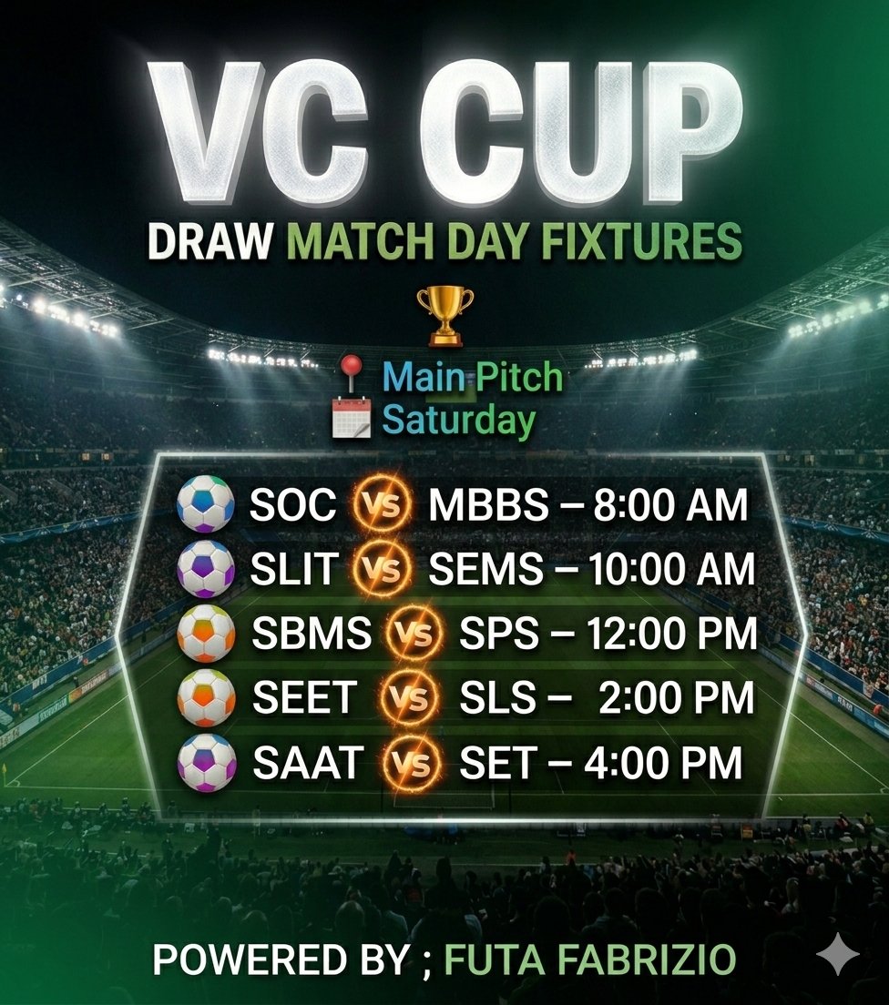 futafabrizio's tweet photo. 🏆 VC CUP – STRAIGHT KNOCKOUT! 🏆

This Saturday at the Main Pitch ⚽🔥
It’s do-or-die win and advance, lose and go home.

Be there for the action! ⚔️
#futasports #futa #futavccup #sports #futasu https://t.co/GwKTI5CLXB