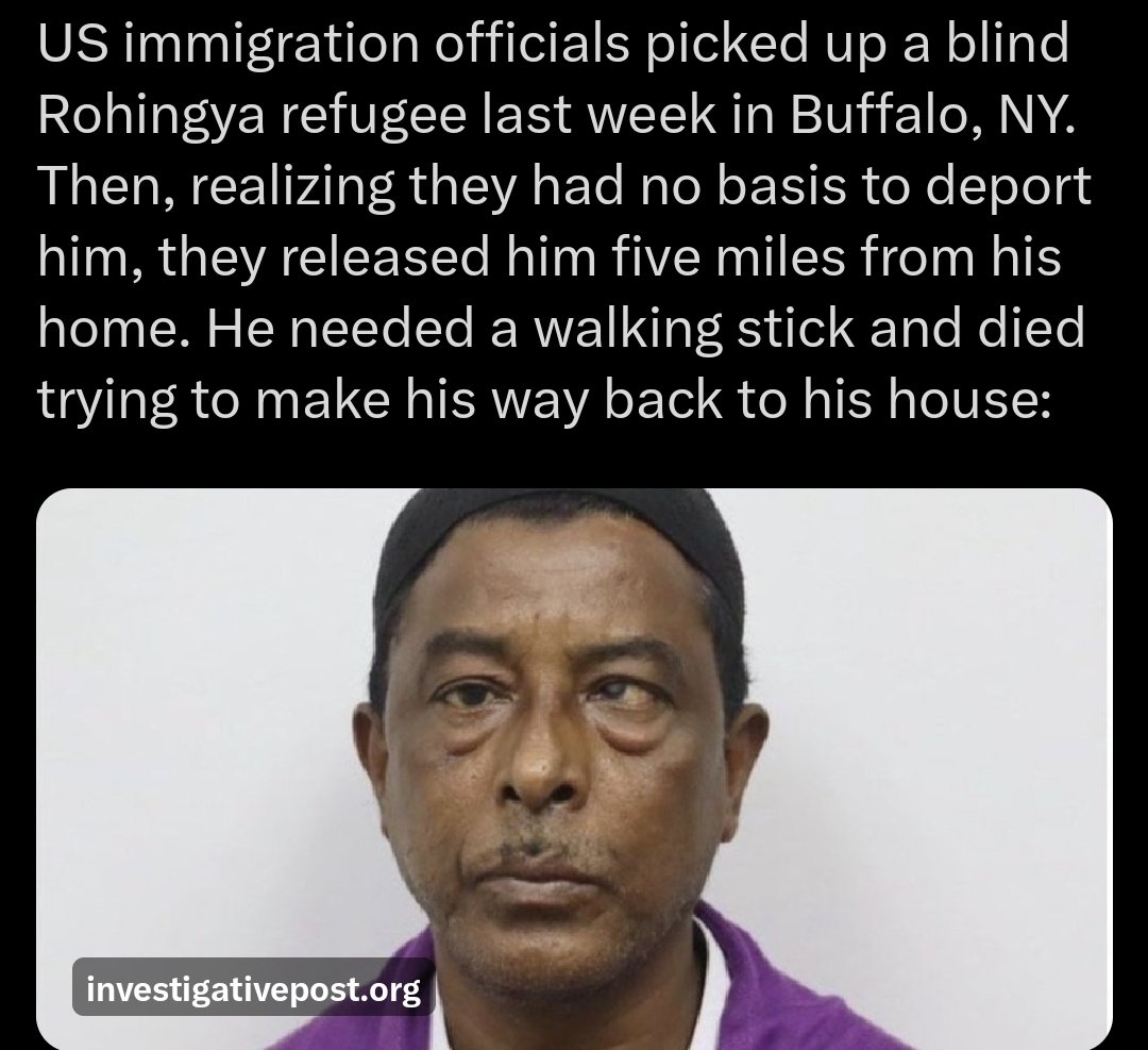 SahatZia_Hero's tweet photo. As #Rohingya refugees, we seek justice for our Brother Nurul Amin Shah Alam, a blink Refugee who was murdered by #ICE at Buffalo. We must also sue #US government to compensate $1 Billion to his family.
#Refugee https://t.co/gioQSbHbv6