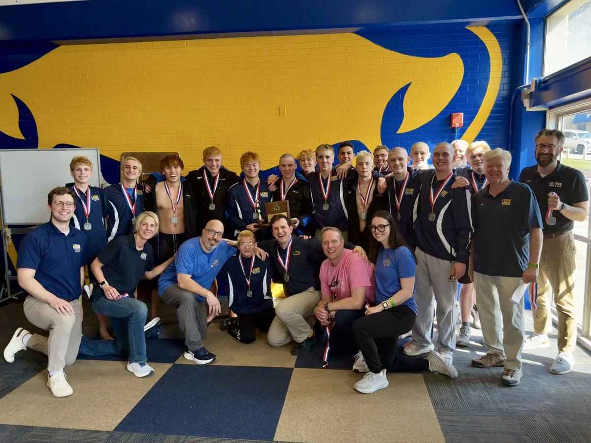 LEBOswimming's tweet photo. What an amazing couple of days!  Our boys team clinched the WPIAL runner up spot! These boys went all out. Lots of fast swims and personal bests. Each and every swimmer contributed to this team and this accomplishment. #leboproud💙💛 https://t.co/yTkpOpclV7