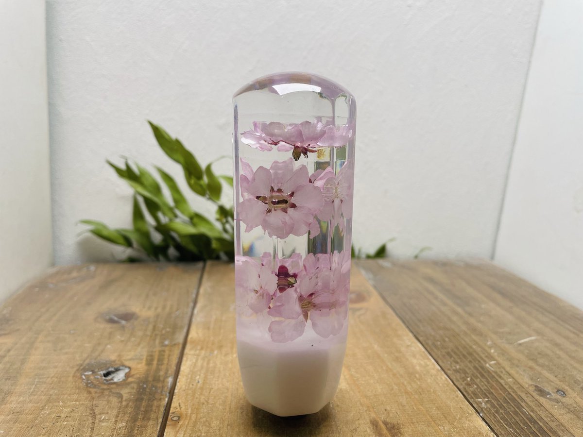 cotaru5's tweet photo. 本物の桜を封入して作ってます。

#水中花シフトノブ　#桜　#お花見　#デコトラ　#トラック女子　#ドライフラワー　#シフトノブ　#カスタムカー　#자동차　#shiftknob https://t.co/Yo1BMMebm6