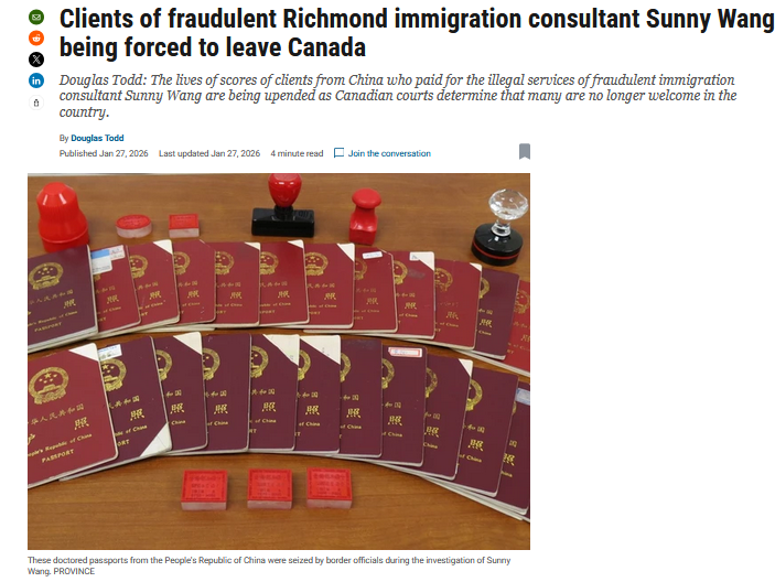 cosminDZS's tweet image. You've probably never heard of him but Xun "Sunny" Wang was the final boss of Canadian immigration fraud. 

Starting in the mid 2000's Sunny was an immigration consultant from B.C. who was responsible for faking more than 1,000 residencies to his mostly Chinese clients. 

He got
