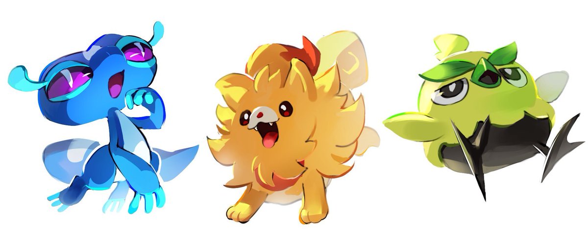 #PokemonDay 

Bom, vou montar aqui uma 🧶 baseado nos iniciais. Num geral, é mais a minha opinião. No entanto, também li algumas coisas por aqui que eu curti e vou tentar passar da melhor maneira possível!
+