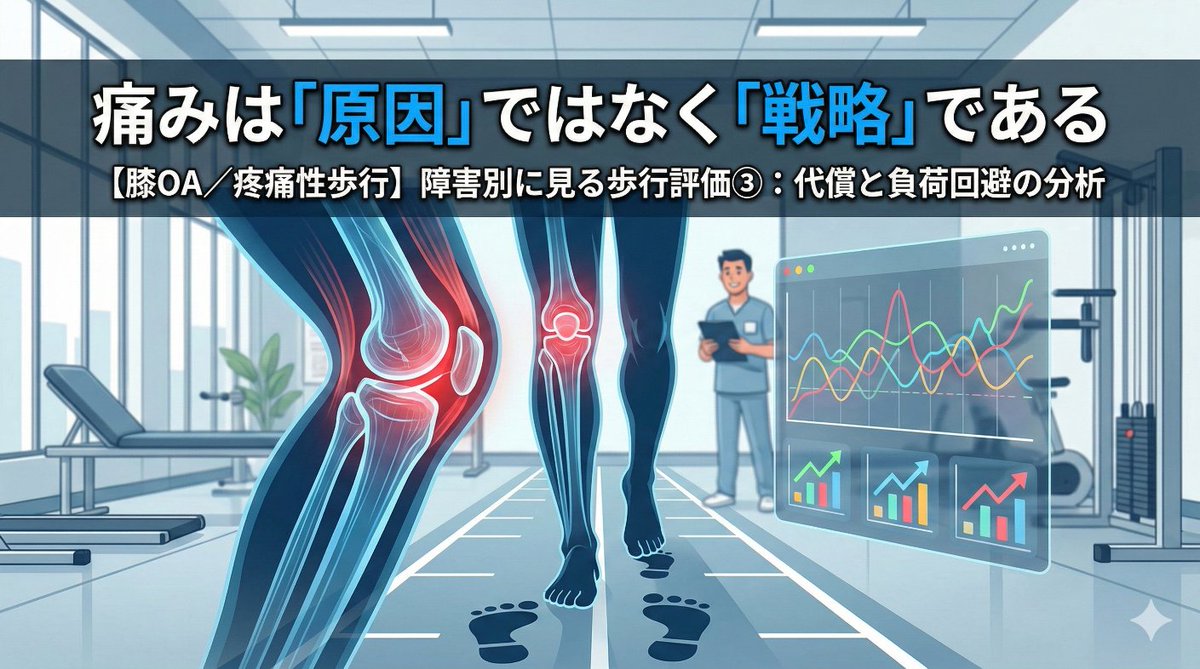 ThanksDailylife's tweet photo. 【膝OA／疼痛性歩行】障害別に見る歩行評価③：代償と負荷回避の分析― 痛みは「原因」ではなく「戦略」である ―｜大山ふみあき 
https://t.co/OwzcAspaW6 https://t.co/RVs4HQqrRK
