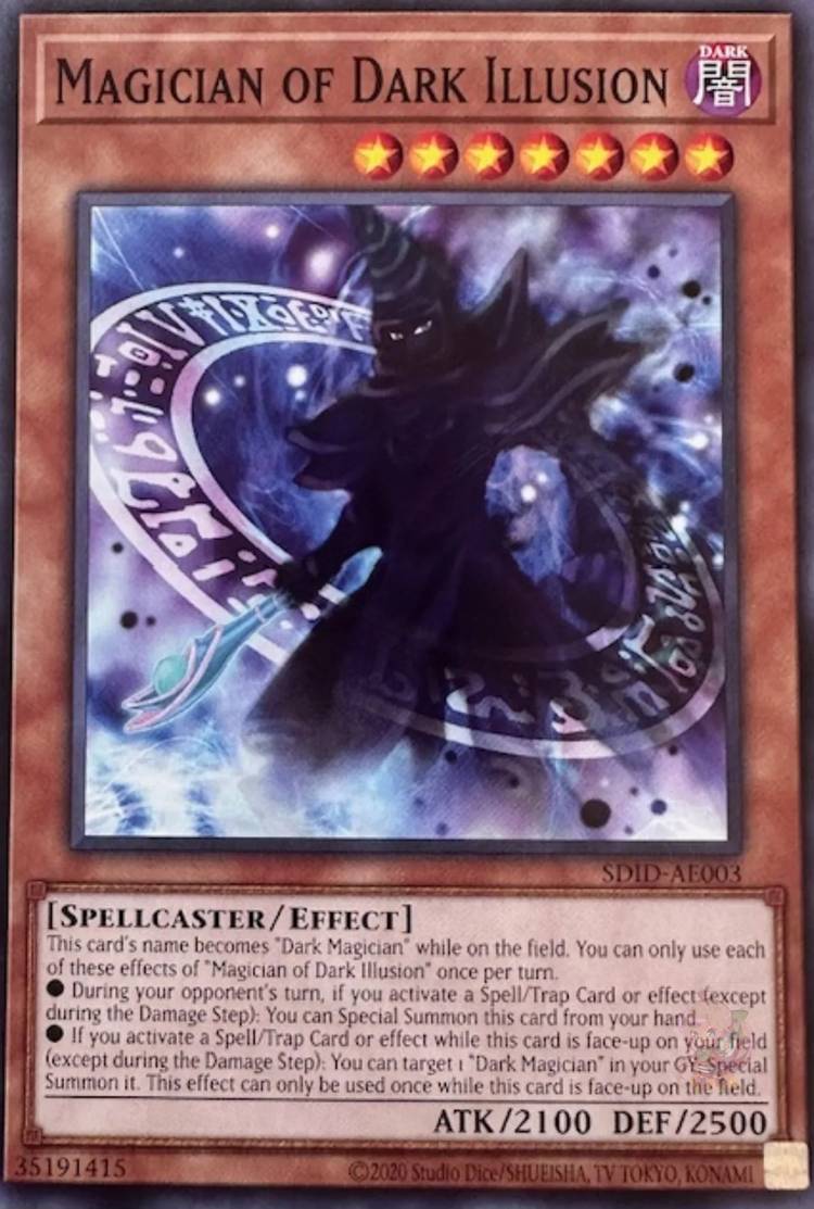 VainModesty's tweet photo. @YGOMasterDuel @Alienware @IntelGaming One of my favorite cards is Magician of Dark Illusion. 
#YGOMD4thAnniversarySweepstakes https://t.co/ldumwB1izs