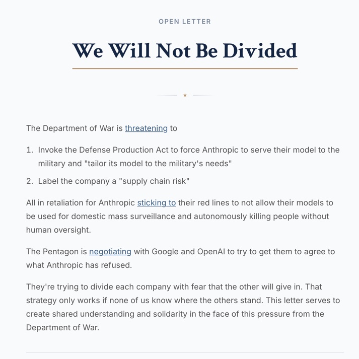out of everything that's happened today, seeing hundreds of people from rival AI labs show up for us on twitter and the petition meant more than I can say

thank you all