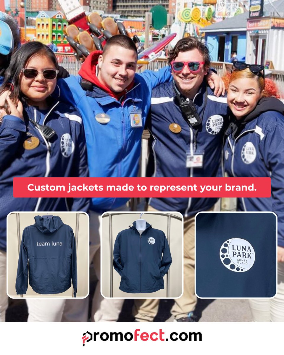 promofect's tweet image. Custom jackets that work, rain or shine.

Need quality custom uniforms like these? Talk to our branding experts now to get started at hubs.li/Q040_wxc0

#CustomJackets #TeamUniforms #BrandedOuterwear #OnSiteGear #BulkOrders #LunaParkUniforms #WorkwearDoneRight