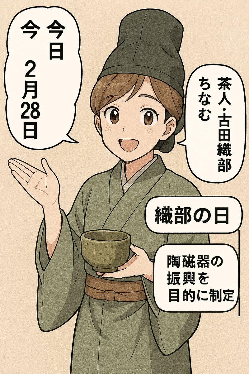 今日は #織部焼の日。 織部焼は“美濃焼”の一種。 美濃焼という大きな