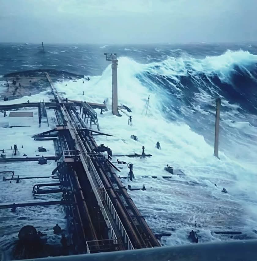 archeohistories's tweet photo. The 1980 photograph of the supertanker Esso Languedoc being hit by a rogue wave off Durban, South Africa is genuine.... 

The image of the Esso Languedoc enduring a towering wall of water off Durban in 1980 became one of the clearest visual confirmations that so-called “freak waves” were not maritime folklore.

At the time, the tanker was one of the largest moving structures on Earth, displacing hundreds of thousands of tons of crude oil. Ships of that class are engineered with reinforced bows and flexible hull designs specifically to survive heavy seas, yet rogue waves are different. Unlike normal storm waves that follow predictable patterns, these can rise abruptly from relatively moderate conditions and strike at steep, almost vertical angles.

Rogue waves are typically defined as waves at least twice the height of the surrounding sea state. They can form when strong ocean currents, like the Agulhas Current off South Africa, collide with opposing winds, compressing wave energy upward. That region is now considered one of the world’s rogue wave hotspots.

In recent years, wave-measuring buoys and satellite radar have detected individual waves exceeding 20m far more frequently than once believed, suggesting that many historical ship disappearances may have involved extreme wave events long before science could measure them.

© Historical Photos

#archaeohistories