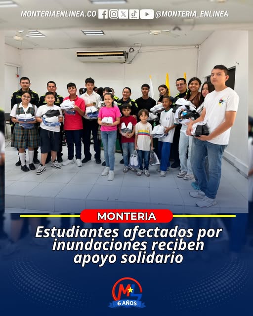 🚩#Montería || Estudiantes afectados por inundaciones reciben apoyo solidario
facebook.com/share/p/1C9GoP…