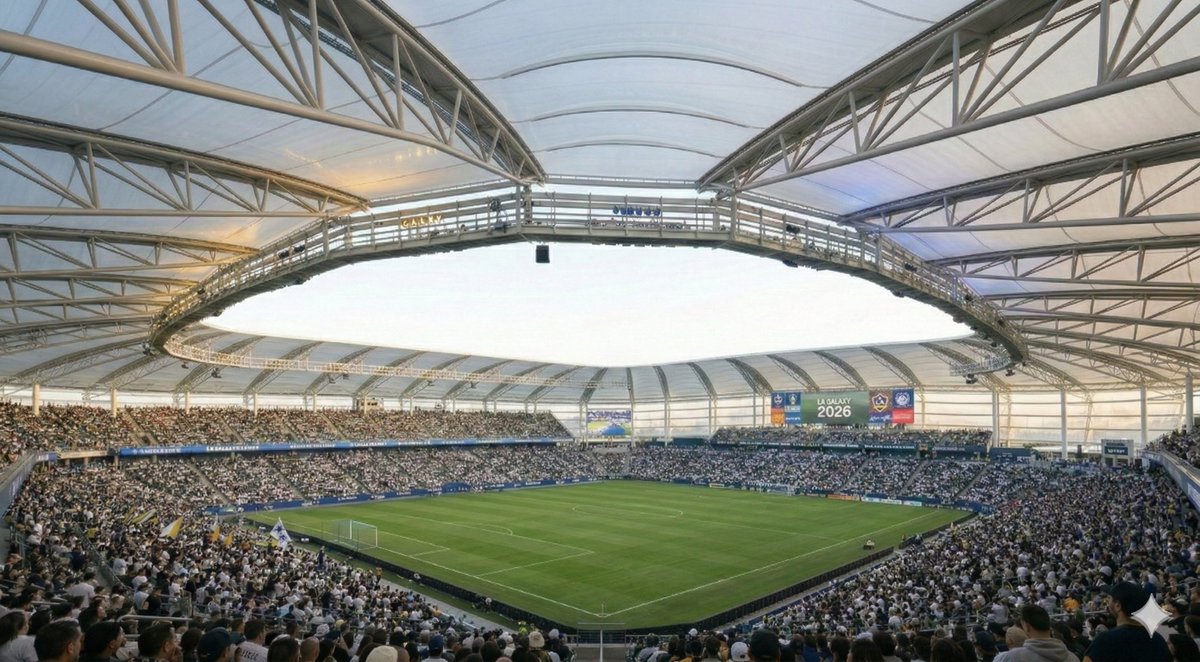 LAGalaxy310's tweet photo. The only outdated thing about DHSP is the canopy that covers the sideline stands. 

If AEG could update that and extend it around the entire stadium, DHSP would instantly become a top 10 MLS stadium.

Imagine how loud it would be in there with a cover over ACB and LARS. Please @LAGalaxy @AEGworldwide?