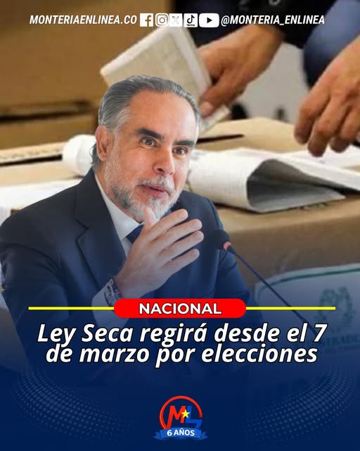 🚩#Nacional || Ley Seca regirá desde el 7 de marzo por elecciones
facebook.com/share/p/1NCNVj…