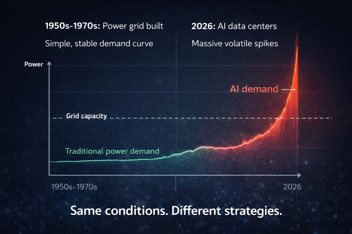 ⚡ What if AI is eating the world's electricity faster than we can generate it?

Global data centers: 415 terawatt hours in 2024.
By 2030: 945 TWh. More than double.

Training one large language model uses enough electricity to power 120 homes for a year.

But training is