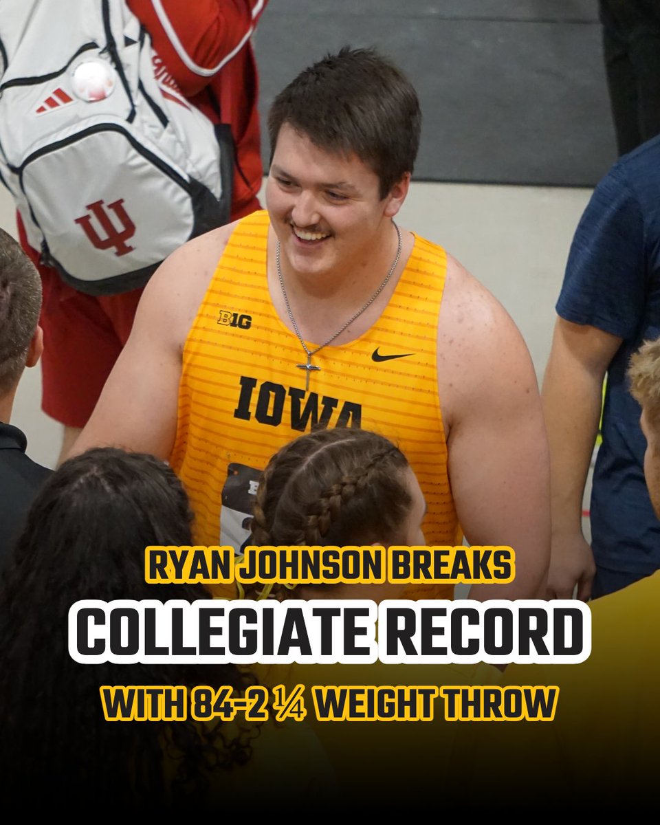 bigten's tweet photo. A COLLEGIATE RECORD-BREAKING HEAVE FOR THE HAWKEYE! 💪 @IowaXC_TF https://t.co/PjiP85HjH1