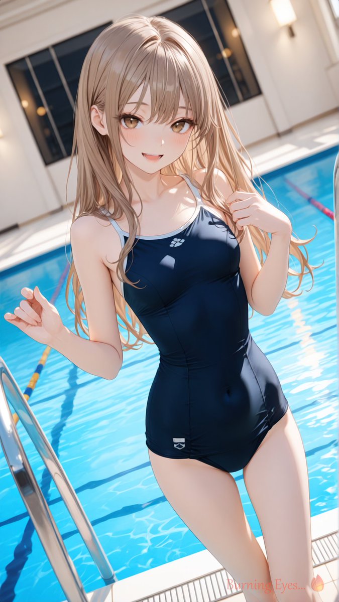 AmariStrike's tweet image. 土曜日の午後…
あすかのスク水 置いておきます…。
#AIart　#kawaii
SFW Illustration. Cute character design only. No suggestive intent.