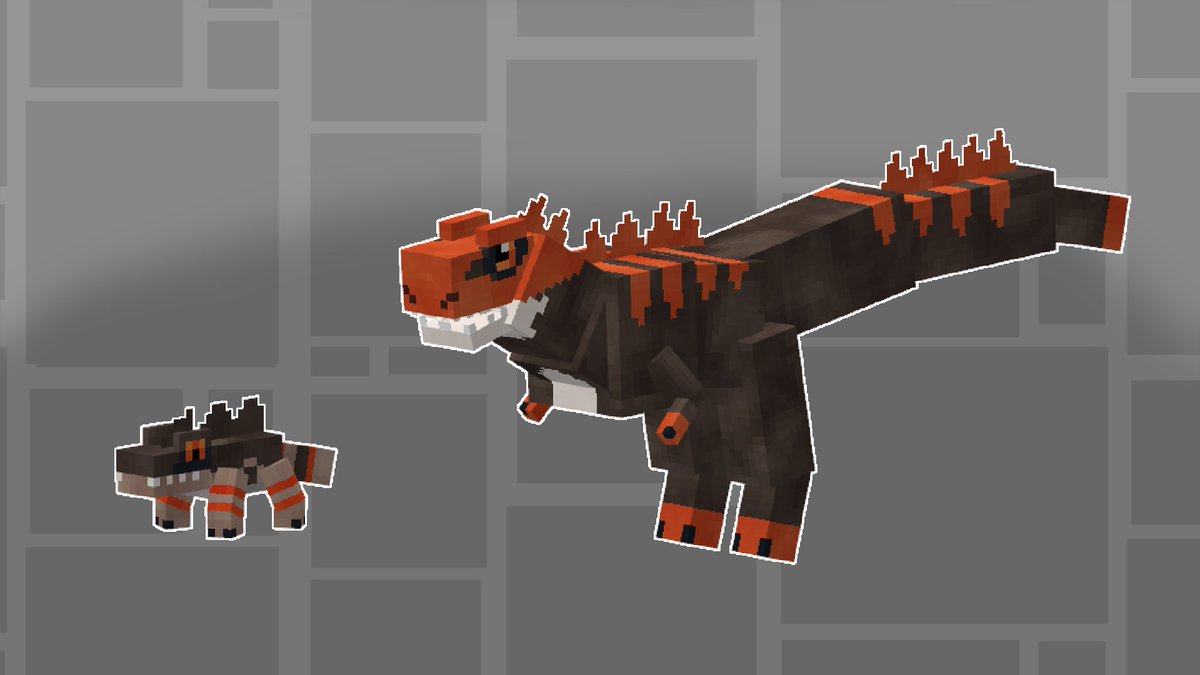 fapdos123's tweet photo. I like dinosaurs. I made a dinosaur. Crocaw --> Tyrile (Both are Ground/Dragon type) #fapdosMod #fakemon #pokemon #minecraft #blockbench https://t.co/XPUv4o4iAT