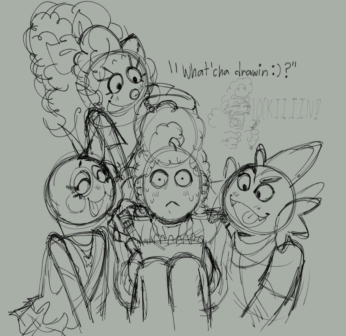 "Whatcha drawin :)?" Just a late night drawing 🌜🌀🏵️🐟
#welcomehome #welcomhomeAU #andysapplefarmAU #AndysAppleFarm #fillerart #lockin 
Jesus loves you and goodnight :)