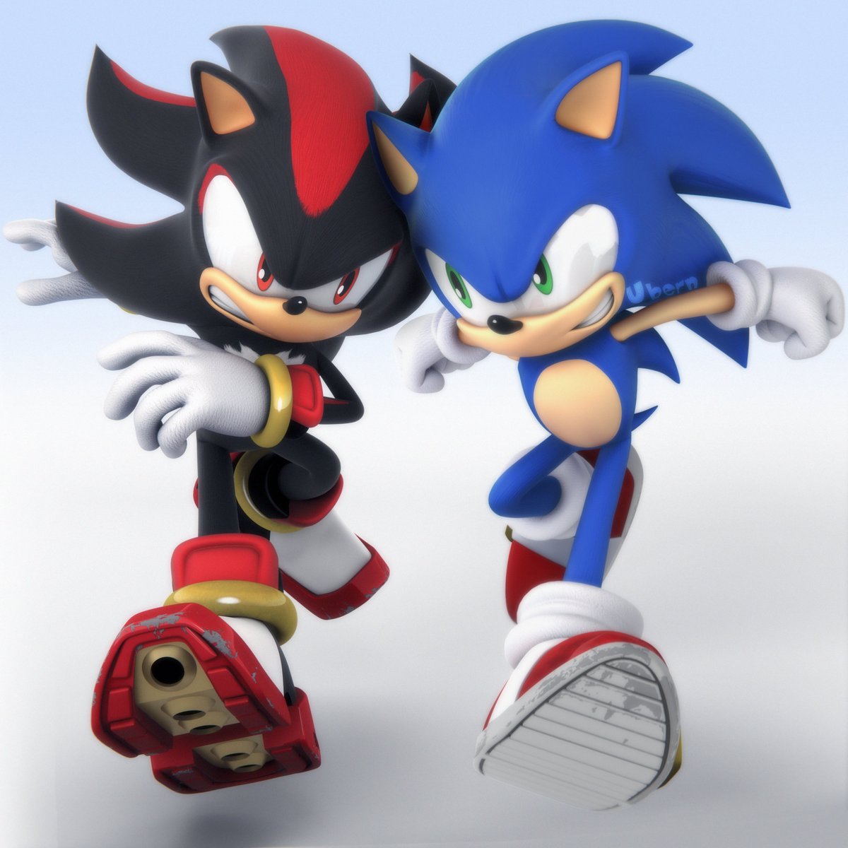 Racing for emeralds! 

Both Sonic and Shadow promo models by Stixstixy (Wish him a happy birthday!)