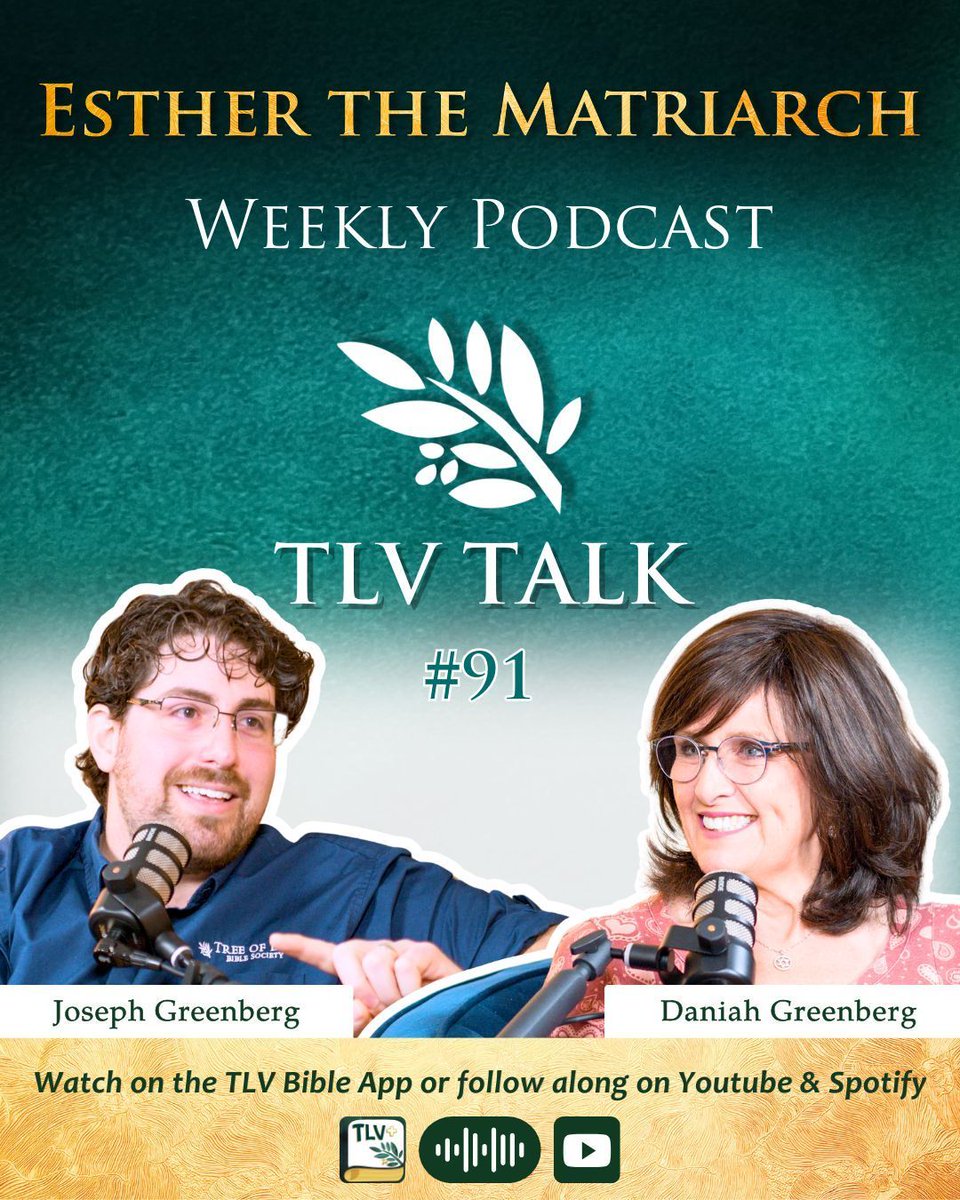 TLVBibleSociety's tweet photo. Esther the Matriarch- TLV Talk Podcast is OUT NOW! ๐๏ธโจ๐
YouTube ๐ https://t.co/j4mV6tW1Ed
After Show ๐ https://t.co/QdBFZYuN00
What truly makes a woman a matriarch? ๐ธ๐
#tlvtalk #podcast #youtube #tlvbible #listen https://t.co/zN6aOouzvN https://t.co/joCIvD7RBJ