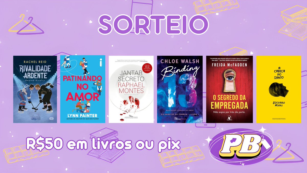 💜 SORTEIO:

🏅 PRÊMIO:
—  R$50 em livros ou p1x
—  1 ganhador

📌 REGRAS:
— Seguir <a href="/BugsPromo/">PromoBugs - Adm Rafa 💜</a> 
— Dar RT aqui sem citar
— Comentar qual prêmio deseja

🗓️ Resultado 06/03 🍀