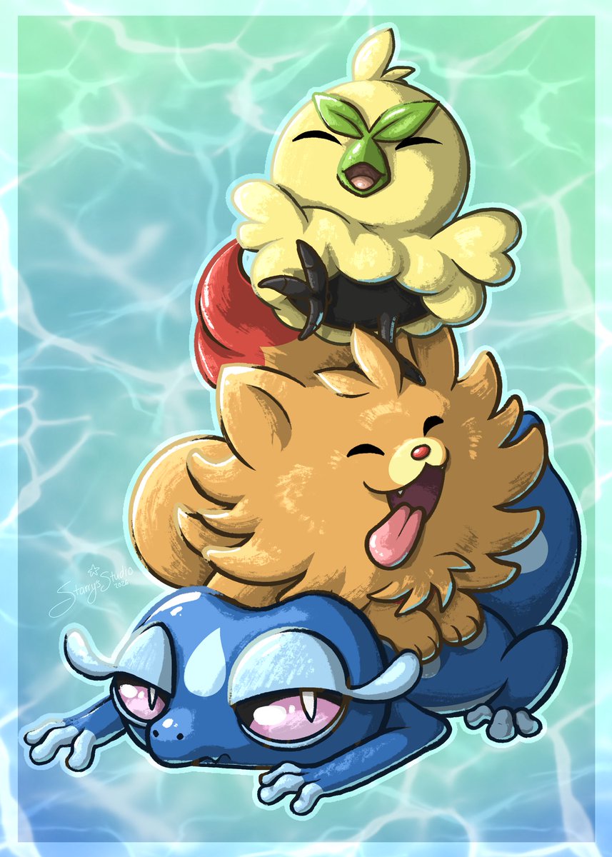 Starrys_Studio's tweet image. Ahhhh the new Pokemon starters are here!! 💚🧡💙
I’m personally in love with Pombom &amp;amp; Gecqua but drawing this has kind of made a place in my heart for Browt as well. 🥺

Which one is yalls favorite currently before we know their evo line? 

#pokemon #browt #pombom #gecqua #gen10