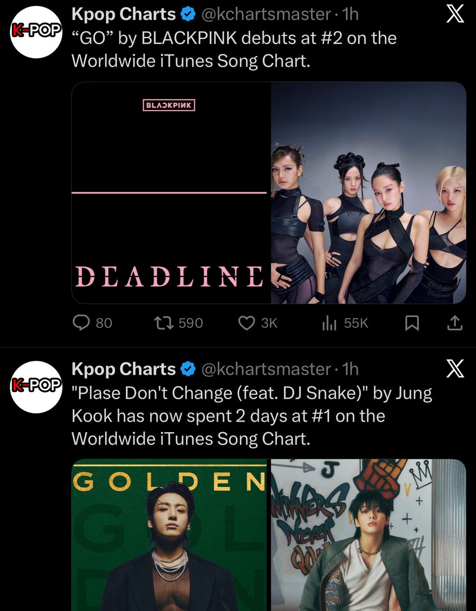 selcagate's tweet photo. blinks bullying jungkook on twitter while jungkook is bullying blackpink on the charts https://t.co/4OwnRp1SCo