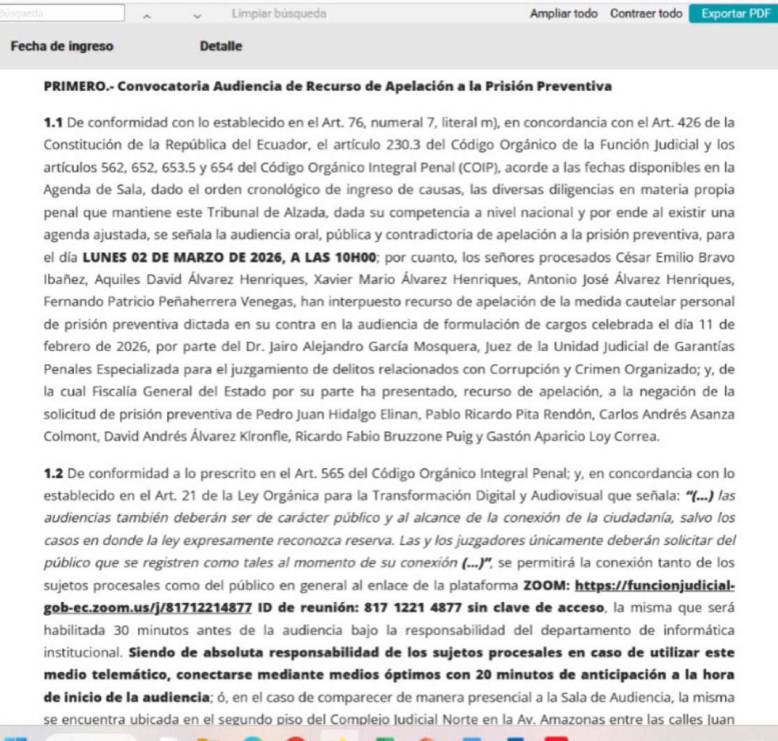 #CasoGoleada: El lunes 2 de marzo, a las 10:00, será la audiencia de apelación de la prisión dictada en contra del alcalde de Guayaquil Aquiles Alvarez y otros investigados por presunta delincuencia organizada.

*Informa*:  Xavier Macías