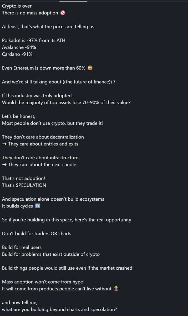BlockNumberZero's tweet photo. ❌I don't care about mass-adoption in web3❕

I have been reading some posts on @LinkedIn and @Medium about the perception of "mass-adoption".

We don't need mass-adoption, we need real commitment and understand why decentralization matters...

https://t.co/4Pf0vtpbHv https://t.co/G9B4u0fRo8