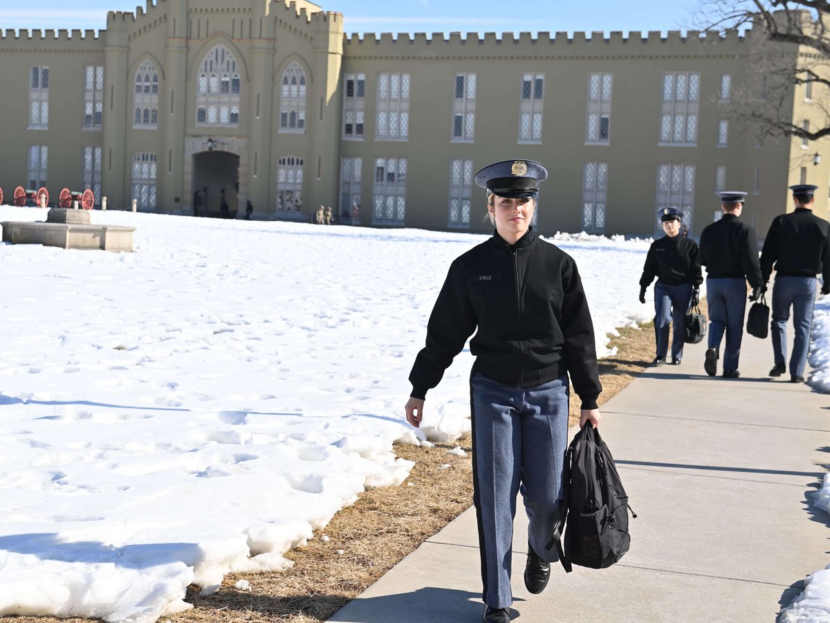 VMI1839's tweet photo. Scenes on Post
Snow may have covered post at the start of the spring semester, but it did not slow the Corps.
With spring just around the corner, cadets remain focused on the books and fully engaged in the academic rigor that defines the Institute.
#VMI #ScenesOnPost #CorpsOfCadets