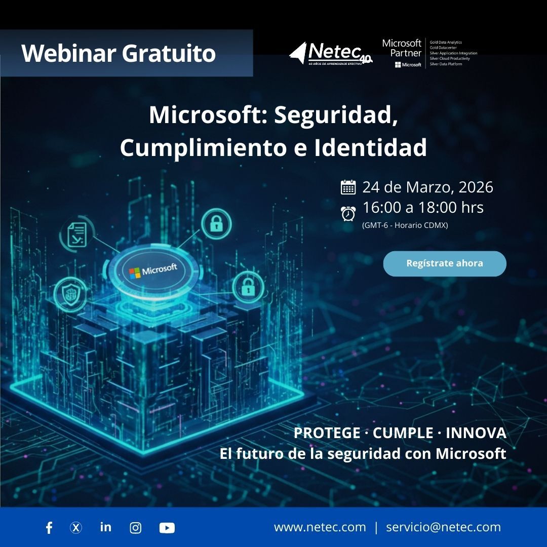 netec's tweet photo. #WebinarGratuito | Microsoft: Seguridad, Cumplimiento e Identidad
Regístrate aquí ➡️ https://t.co/di9ZI9e1xp

📅 24 de marzo, 2026
⏰ 16:00 a 18:00 hrs (GMT-6 | Hora CDMX)

#NetechTalks #NetecConecta #Ciberseguridad #SeguridadDigital #MicrosoftSecurity https://t.co/auZGiLXvZF