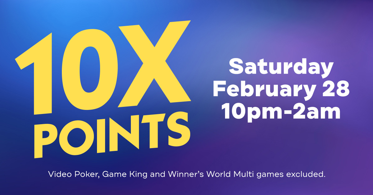🎉 10x Points after our Mazda CX-30 Giveaway tomorrow from 10pm-2am! 🎉 Stick around after our giveaway and you'll earn 10x points while playing your favorite slots! 🎰 Participate at Island View Casino or smoke-free Beach View Casino. 🌟