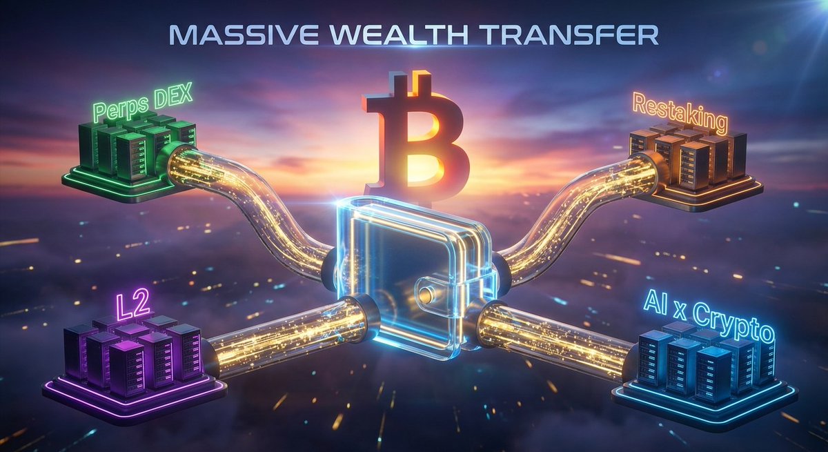 STOP FADING THE AIRDROPS

Retail thinks they are too late. They are wrong.

The liquidity pipe is full. Look at the sectors that haven't dropped tokens yet:

- Perps DEXes
- New L2s
- Infrastructure
- Restaking
- AI x Crypto

The biggest wealth transfers in this game start with a