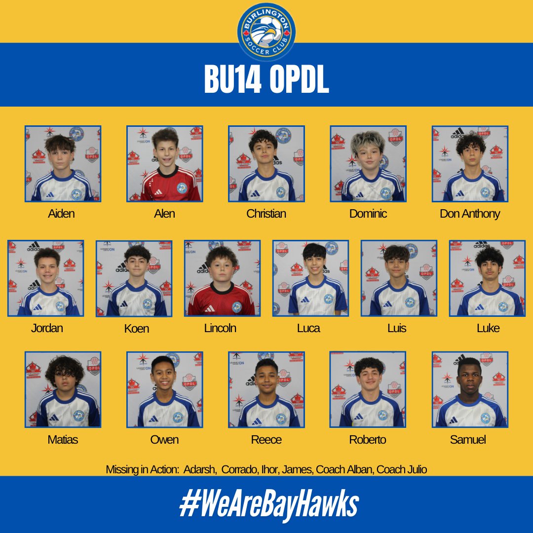 📢The wait is over... Introducing your 2026 BU14 OPDL Bayhawks! 💙💛

#wearebayhawks #soccerforlife #burlon #teamsports #teams #opdl