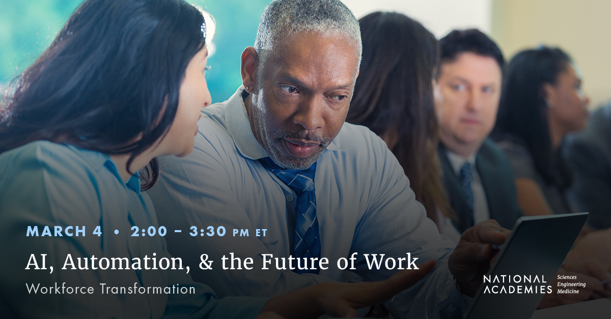 theNASEM's tweet image. #ArtificialIntelligence and #automation aren't just transforming the technology we use at work, but also how we collaborate, lead, and grow careers.

Examine how AI is driving #WorkforceTransformation and the #FutureOfWork at our March 4 webinar: ow.ly/O6hV50Ym6WI