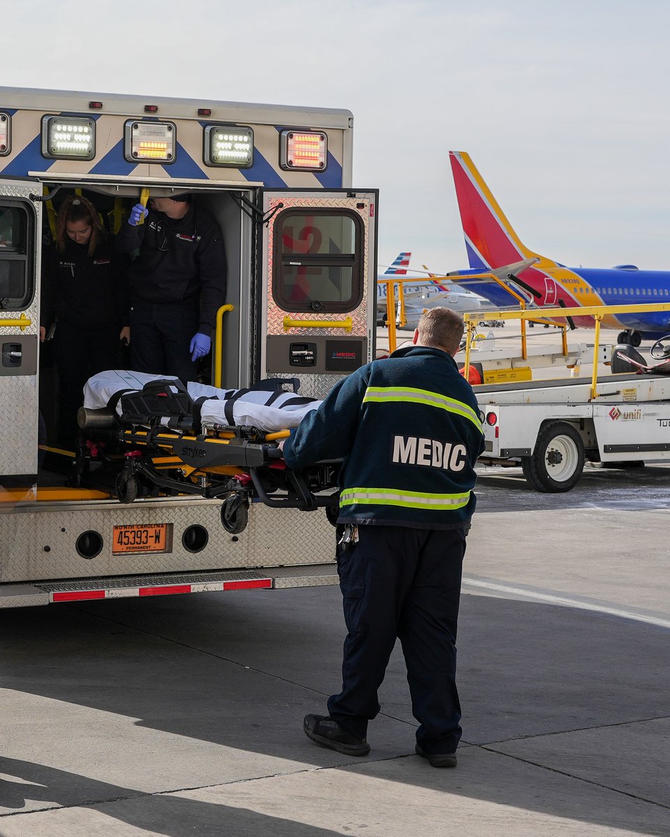 MecklenburgEMS's tweet photo. Medic’s Airport Team is soaring. ✈️

In FY25, they handled 4,794 UTV responses at the airport — resulting in just 2,337 ambulance responses.

Their on-site care helps keep ambulances available for emergencies across our community. ❤️

#EMS #MeckMedic https://t.co/fAseKIm89f