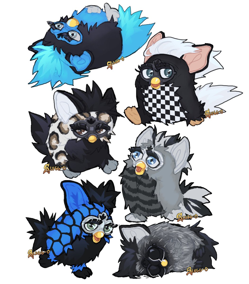 Drew my favorite Furby colors from the old generation