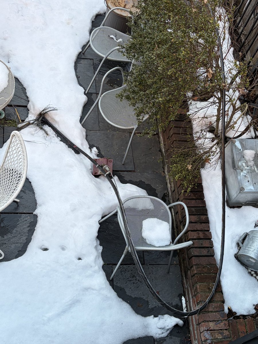 kcaz_r's tweet photo. @ConEdison this massive cable has been lying in my backyard since the storm on Sunday. I have called multiple times, been told that someone will be here in an hour. Still nothing. @NYCMayor I have no idea what it is, but it doesn’t seem safe. https://t.co/RQPbY8E04P