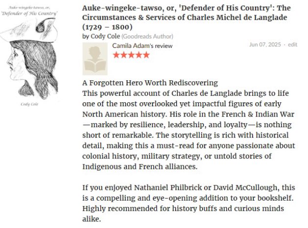 codycoleauthor's tweet photo. ✍🏼“Overall, ‘Auke-wingeke-tawso’ is a solid work of historical scholarship that successfully conveys the history and influence of one of the most important Métis war captains, traders, and diplomats of the colonial era (…).” — Paul Knobloch (Reader Views).✨👏🏼⚔️⚜️

📚On Amazon✅ https://t.co/ELBagPwLUS