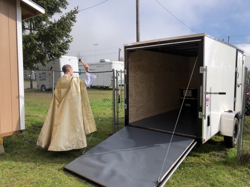 We’re excited to roll out our new St. Alice Homeless Ministry-Restoration Outreach trailer—funded by a generous grant and blessed today! 🙌 It will help us bring meals, seating, and hope to Island Park every 2nd &amp; 4th Sunday. Grateful to serve with love and prayer.  <a href="/archdpdx/">Archdiocese Portland</a>