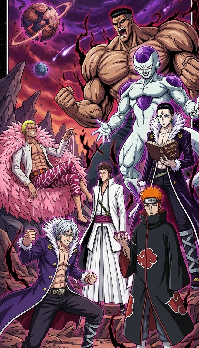 sebastiananticr's tweet photo. Grandes Villanos del Anime #Villanos #Anime #Otaku #Shonen #Crossovers #IA #Freezer #Pain #Aizen #Escarosa #Doflamingo #ToguroElMenor #ChrolloLucifer https://t.co/UKOMJZV71z