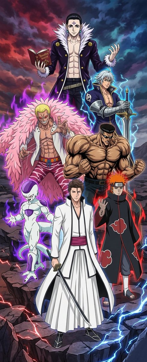 sebastiananticr's tweet photo. Grandes Villanos del Anime #Villanos #Anime #Otaku #Shonen #Crossovers #IA #Freezer #Pain #Aizen #Escarosa #Doflamingo #ToguroElMenor #ChrolloLucifer https://t.co/UKOMJZV71z