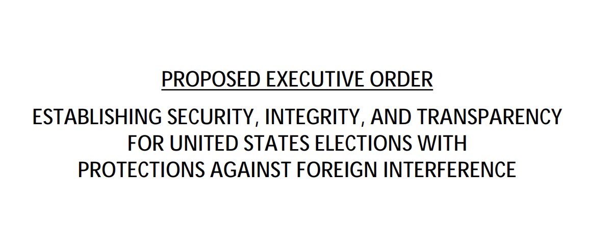 Hier kann man übrigens den Entwurf für eine "Executive Order" nachlesen, mit der Trump nach Wunsch der Verfasser die Midterm-Wahlen unter Bundeskontrolle stellen soll.  

Hintergrund <a href="/tonline/">t-online</a> t-online.de/nachrichten/au…

democracydocket.com/wp-content/upl…