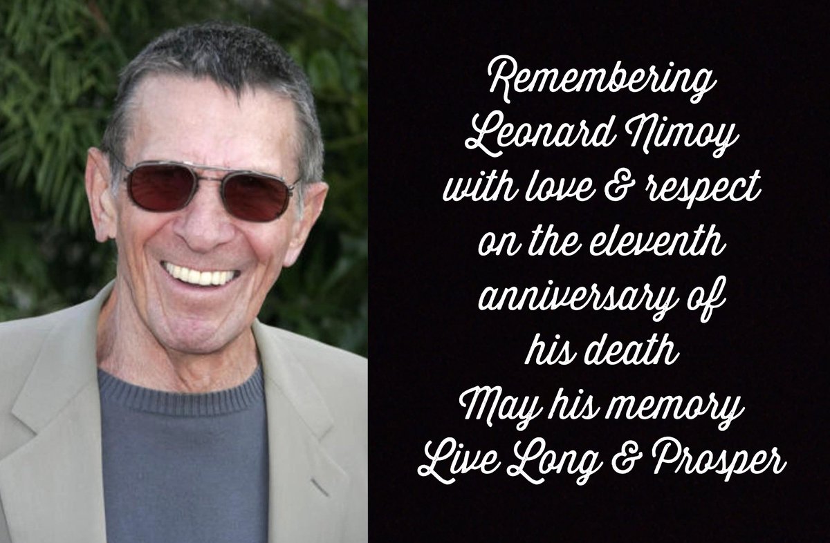 Leonard Nimoy has been my favorite actor for 51 years. Mr Spock was always my favorite character and Leonard Nimoy gave Spock life. May all of our memories of him Live Long and Prosper. 🖖