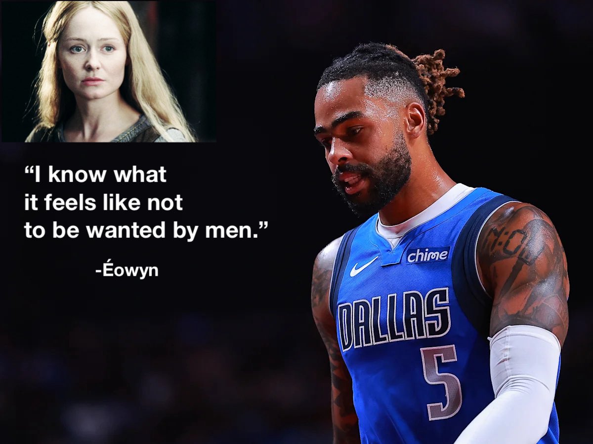 MiddleEarthCent's tweet photo. SOURCES: Éowyn has reached out to D’Angelo Russell after learning no teams were interested in acquiring him via buyout options.

-The Edoras Editor https://t.co/mUNElezIAr