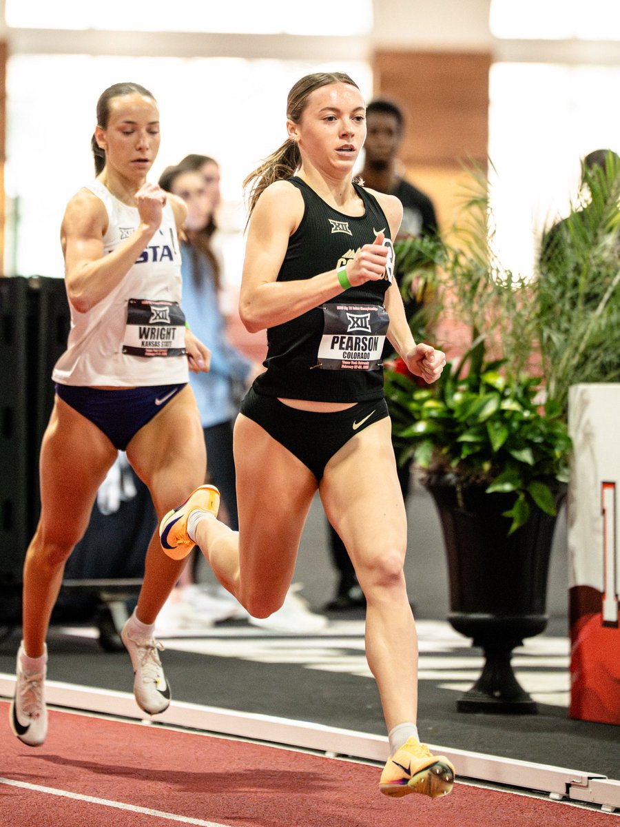 CUBuffsTrack's tweet photo. WHAT A PRELIM FOR AVERY!!!! 💥⚡️🦬 

In the women’s 600y prelim, Avery Pearson set a new Big 12 Indoor Championship meet record with a time of 1:17.92, tying for No. 3 on the NCAA all-time list!!! https://t.co/V7Gwlti4US