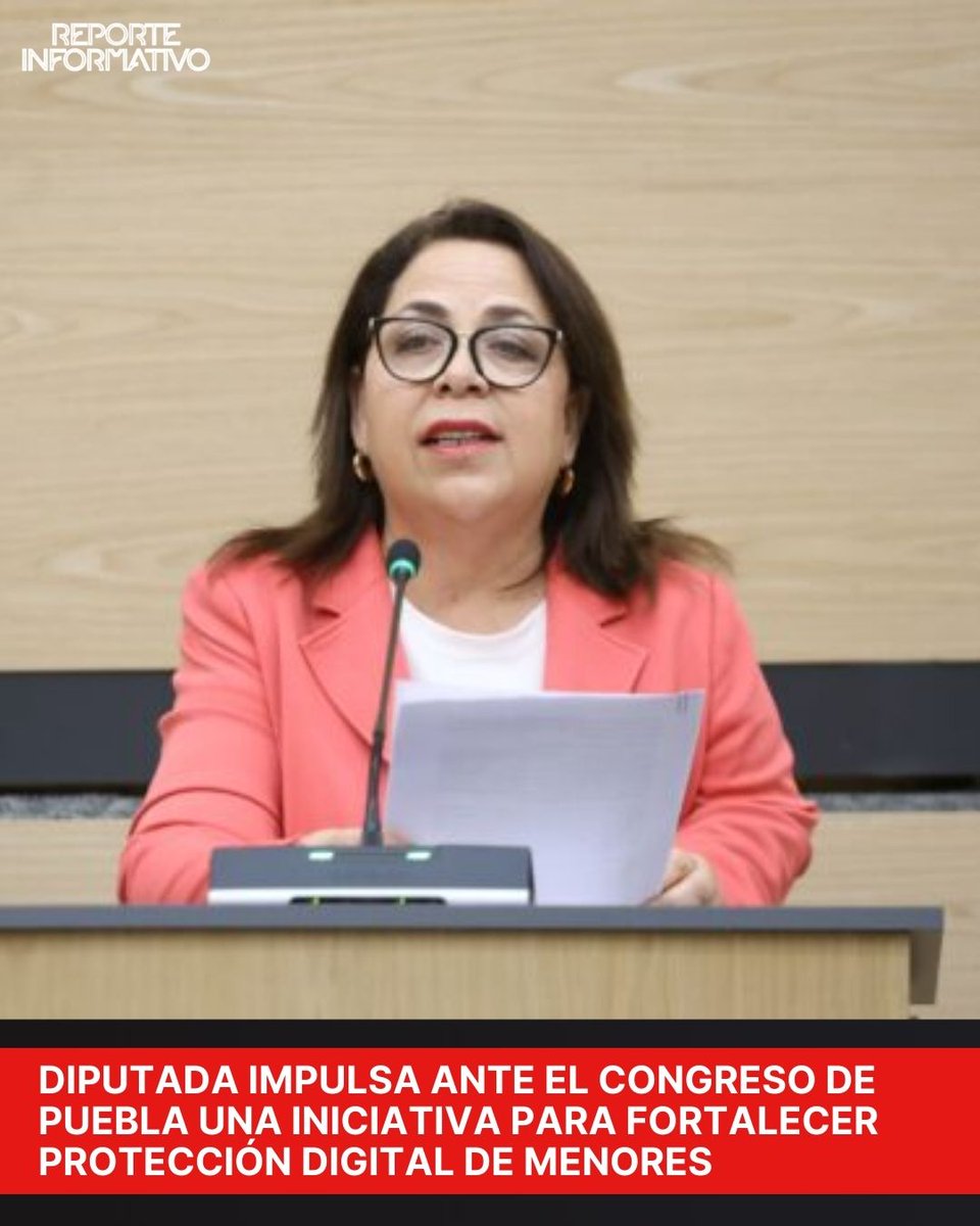 RepInformativo's tweet photo. Diputada impulsa #IniciativaDigital ante el #CongresoDePuebla 🏛️ para reforzar la protección de niñas, niños y adolescentes en el entorno digital 👧👦. Propone verificación de edad, prevención de violencias digitales y diseñar entornos seguros online 🔒.#ProtecciónInfantil https://t.co/xroilzVov3